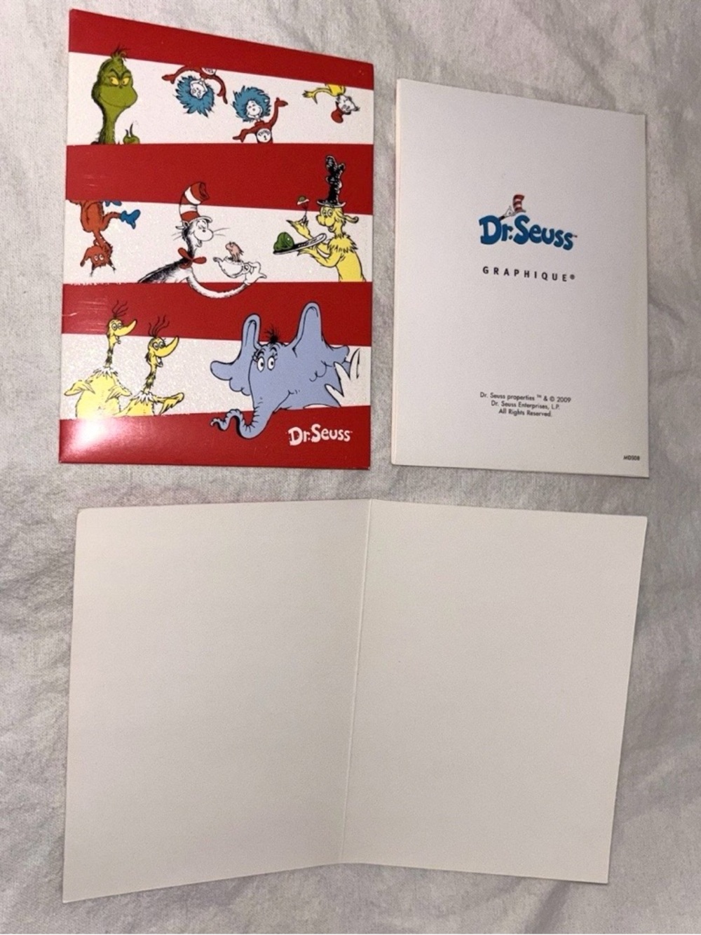 Lot Of 3 Greeting Cards, Best of Dr. Seuss Classic Books, Blank Inside 2009
